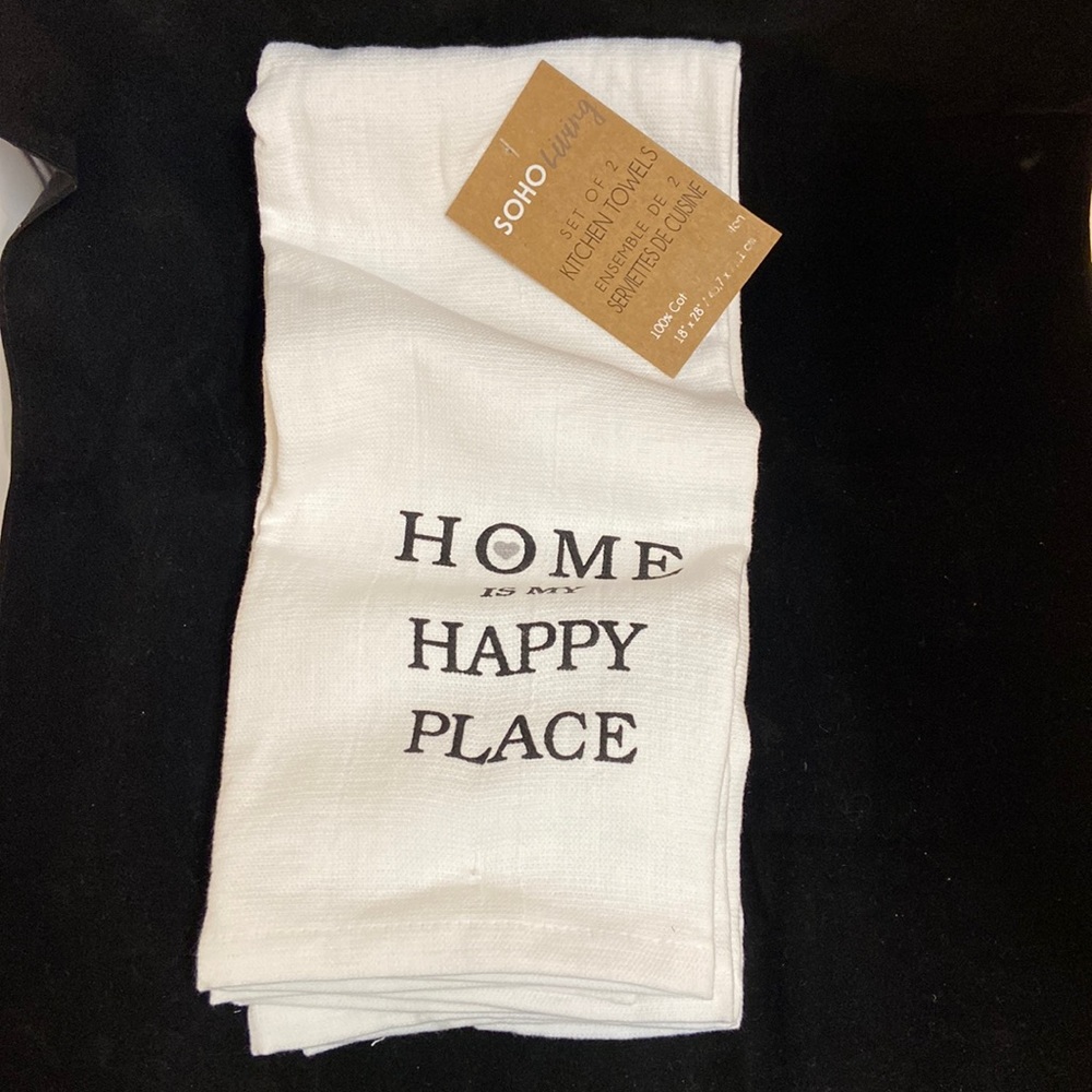 Soho Living Set of 2 Kitchen Towels NWT Oeko-Tex